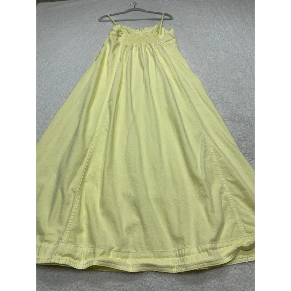 Free People Maxi Dress Women Yellow Just Jill Cotton Vacay Boho Retro Large New - Picture 8 of 12